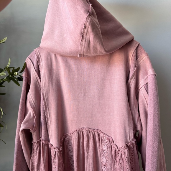 Free People Juniper Pullover Pink Oversized Sweatshirt XS - Picture 6 of 8